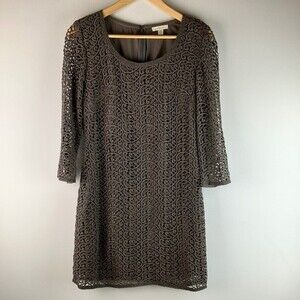 Garnet Hill women’s lace crochet overlay dress size 2 lined